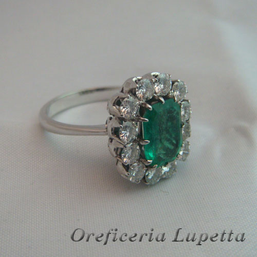 Anelli Smeraldi Anni '60 con brillanti 4