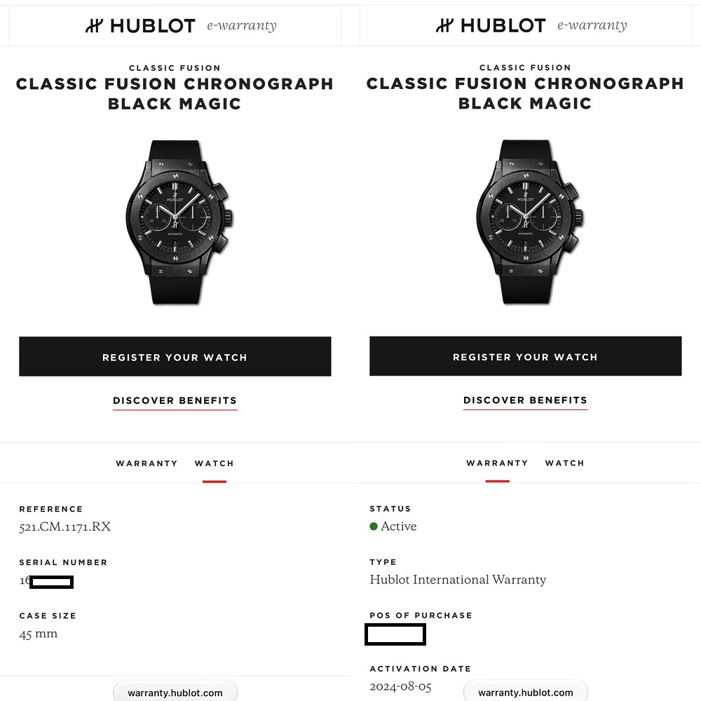 Hublot CLASSIC FUSION CHRONOGRAPH BLACK MAGIC 521.CM.1171.RX 1