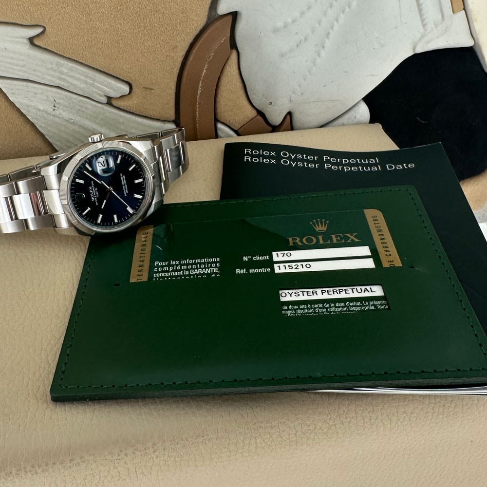 Rolex Date Blue Dial 115210 1