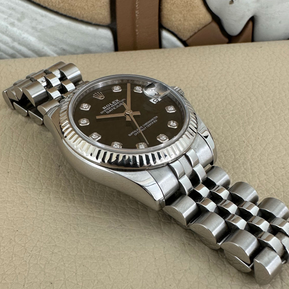 Rolex Datejust 31mm Black 10 Diamonds 178274 14