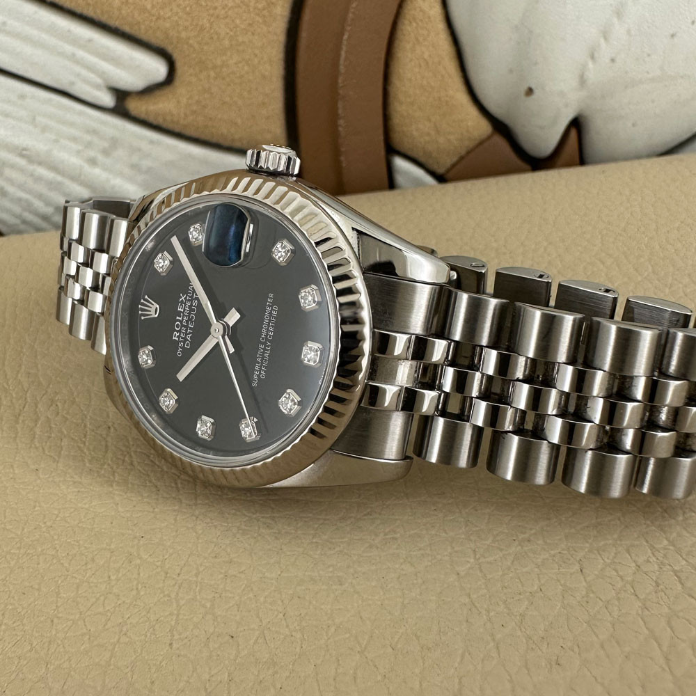Rolex Datejust 31mm Black 10 Diamonds 178274 15