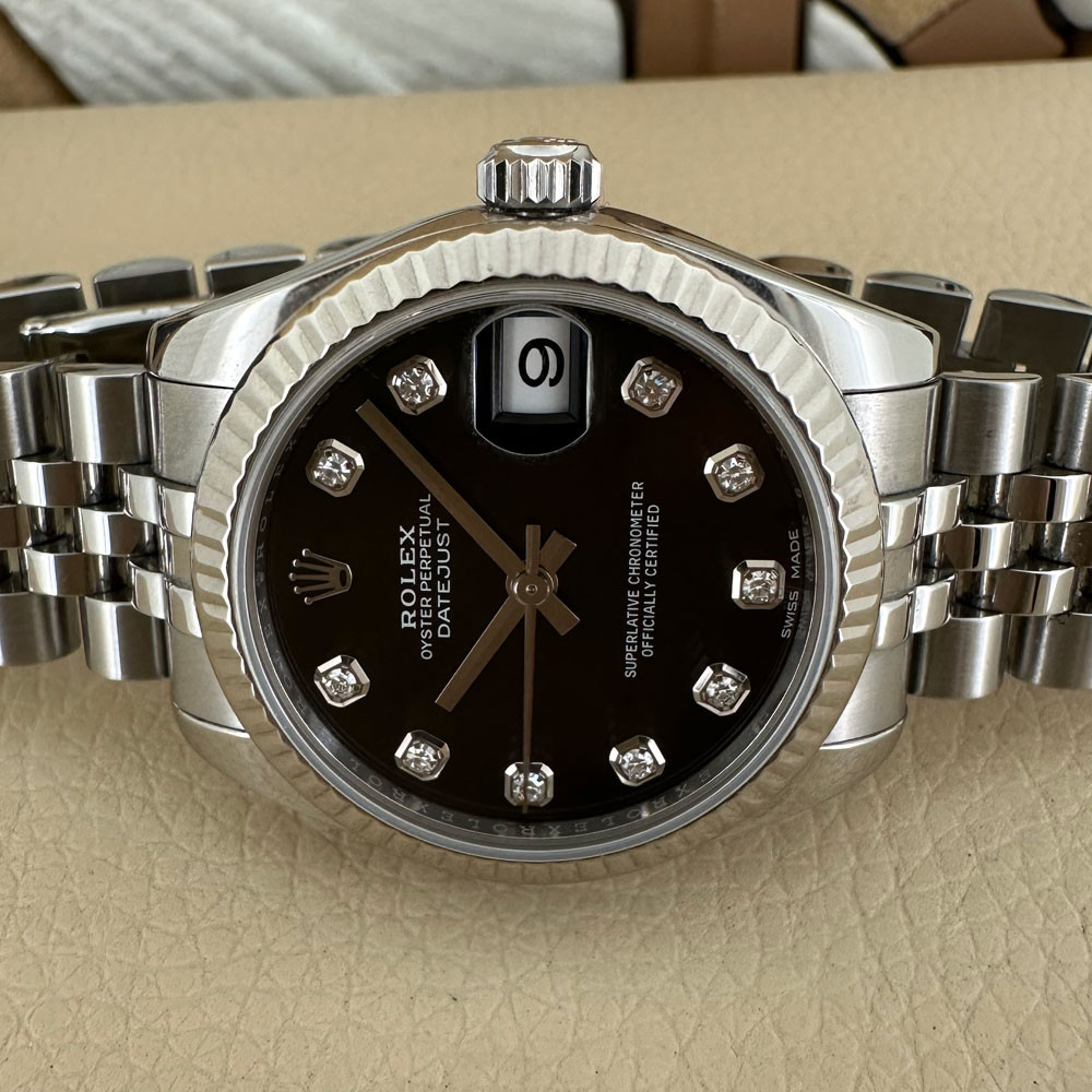 Rolex Datejust 31mm Black 10 Diamonds 178274 16