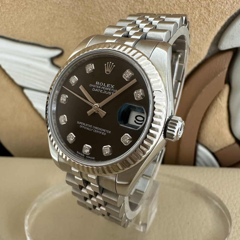 Rolex Datejust 31mm Black 10 Diamonds 178274 2