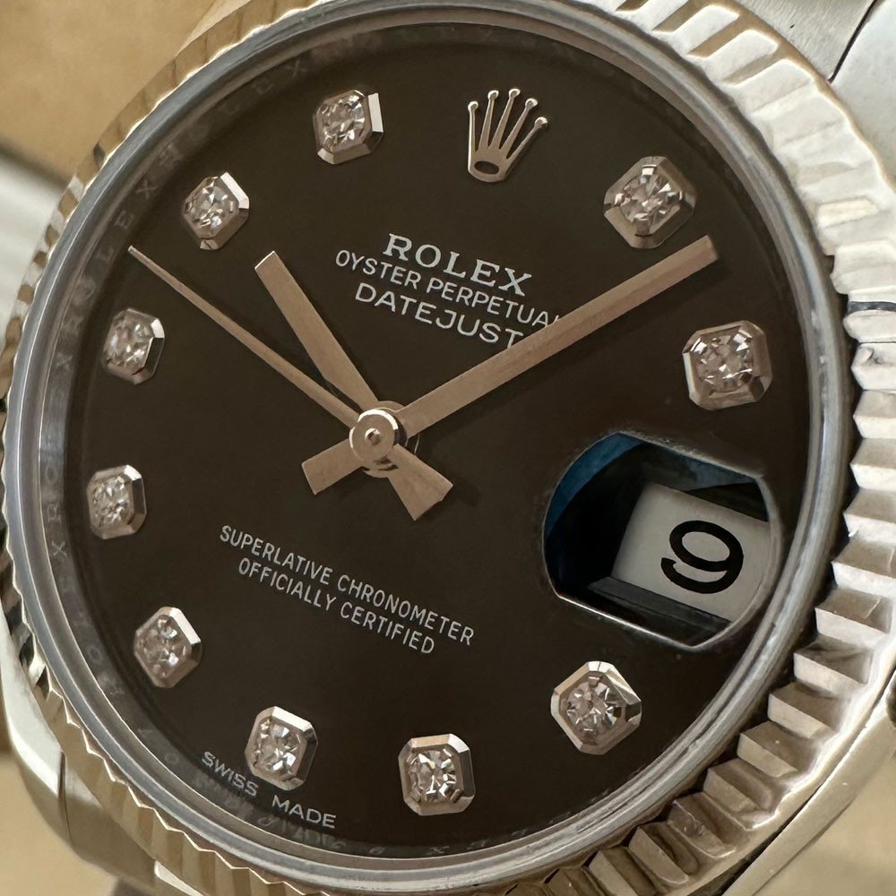 Rolex Datejust 31mm Black 10 Diamonds 178274 5
