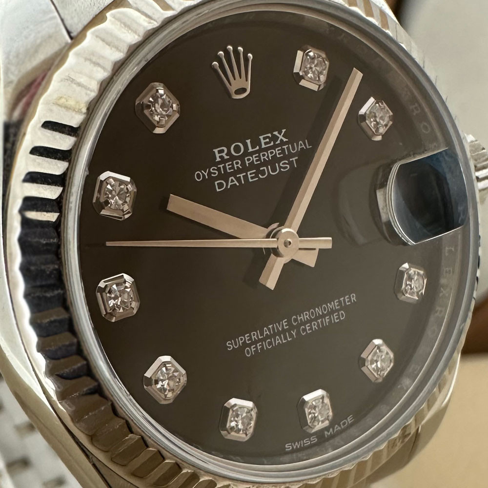 Rolex Datejust 31mm Black 10 Diamonds 178274 6