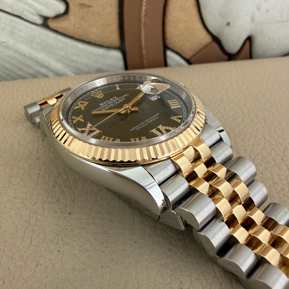Rolex Datejust Olive Green Jubilee Diamonds 126233 12