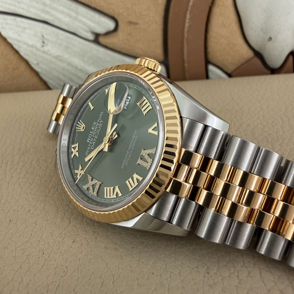 Rolex Datejust Olive Green Jubilee Diamonds 126233 13