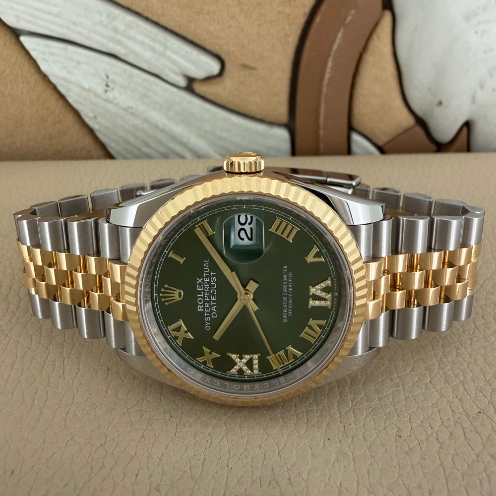 Rolex Datejust Olive Green Jubilee Diamonds 126233 7