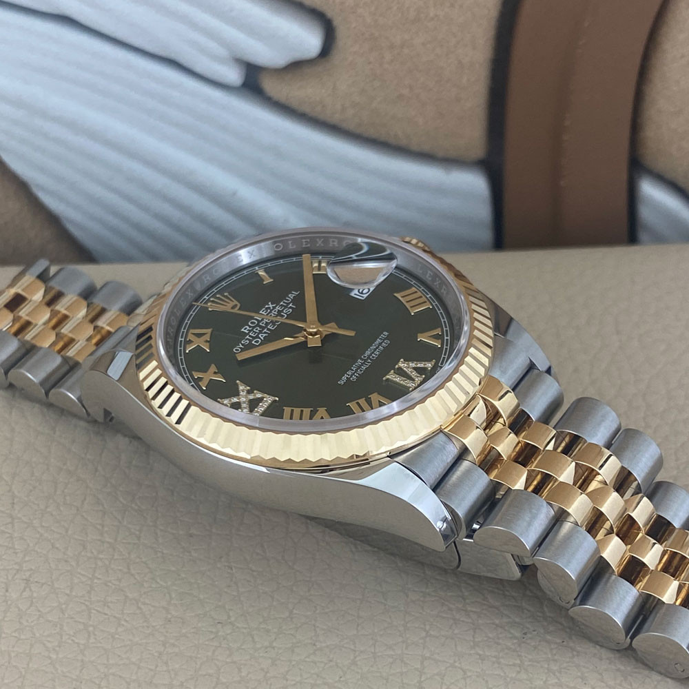 Rolex Datejust Olive Green Jubilee Diamonds 126233 13