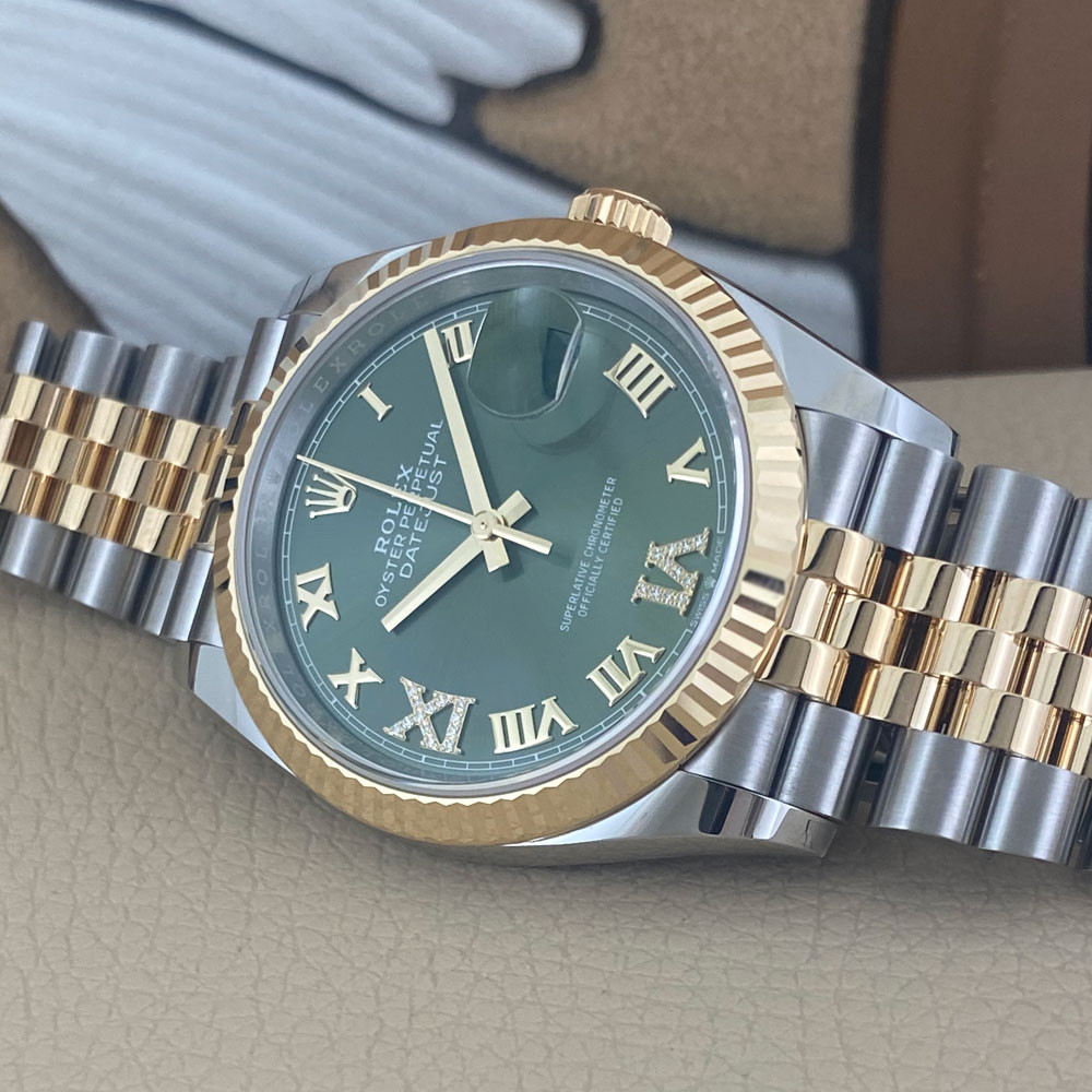 Rolex Datejust Olive Green Jubilee Diamonds 126233 14