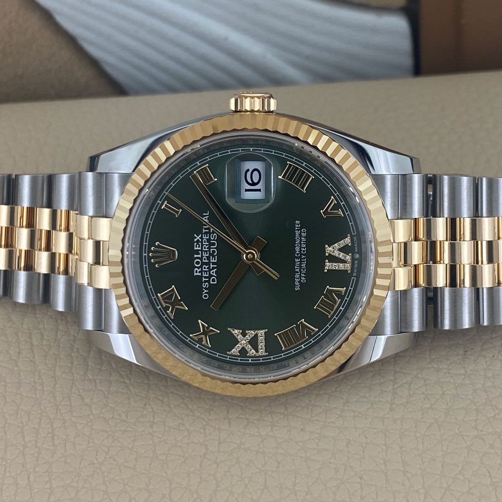 Rolex Datejust Olive Green Jubilee Diamonds 126233 15