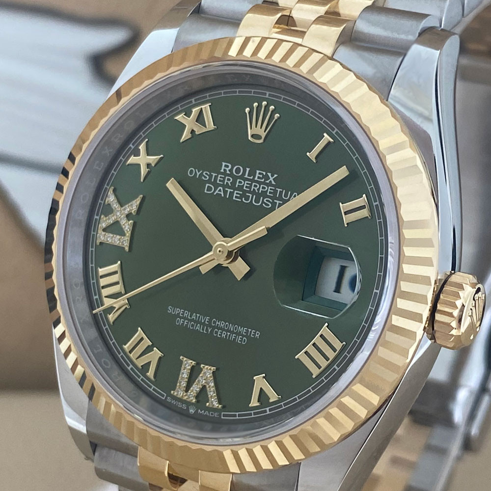 Rolex Datejust Olive Green Jubilee Diamonds 126233 5