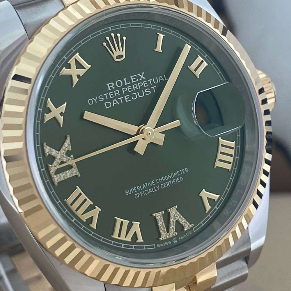 Rolex Datejust Olive Green Jubilee Diamonds 126233 6