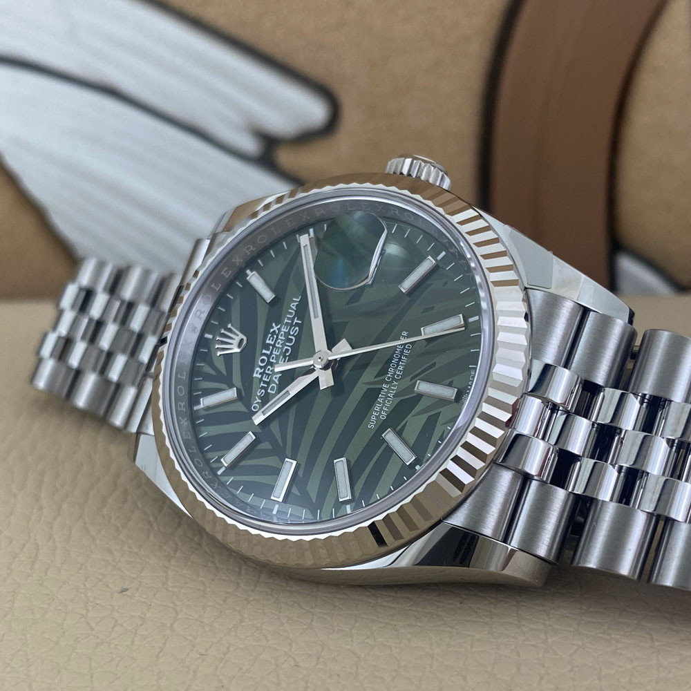 Rolex Datejust Olive Green Palm Motif  126234 14