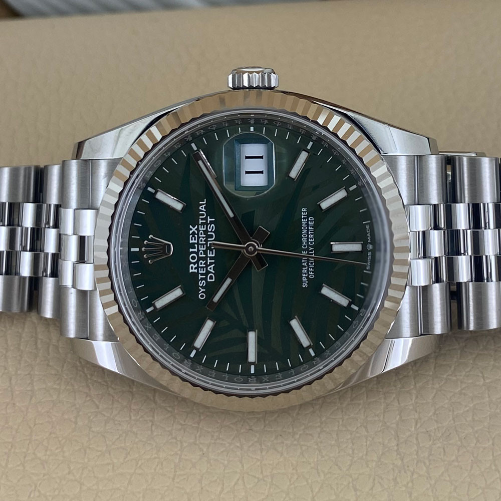 Rolex Datejust Olive Green Palm Motif  126234 15