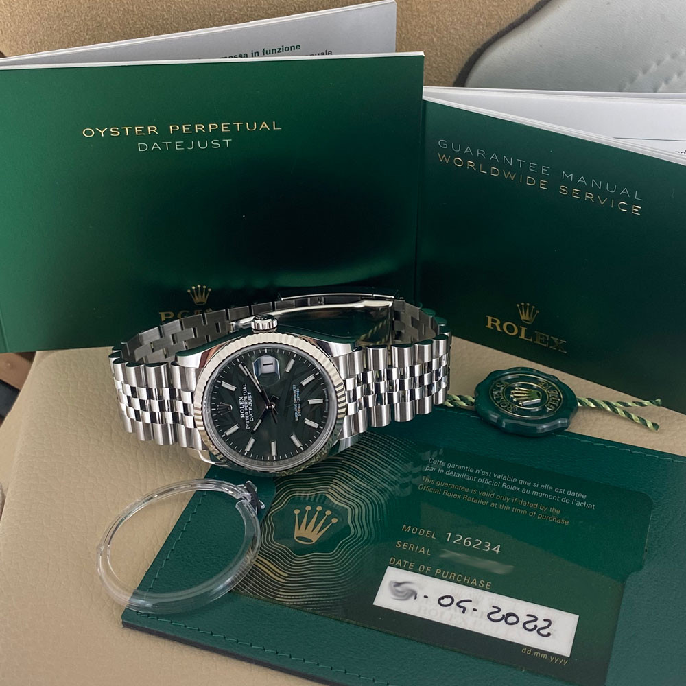 Rolex Datejust Olive Green Palm Motif  126234 1