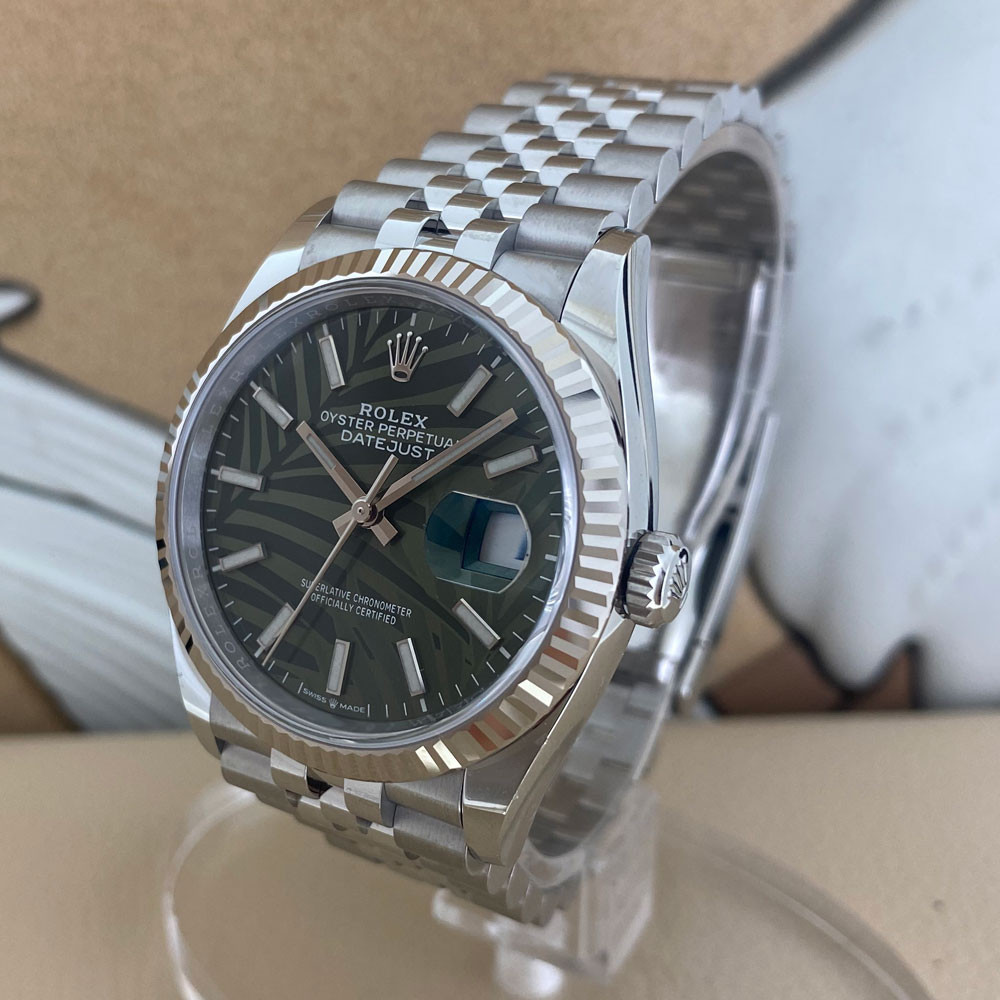 Rolex Datejust Olive Green Palm Motif  126234 2