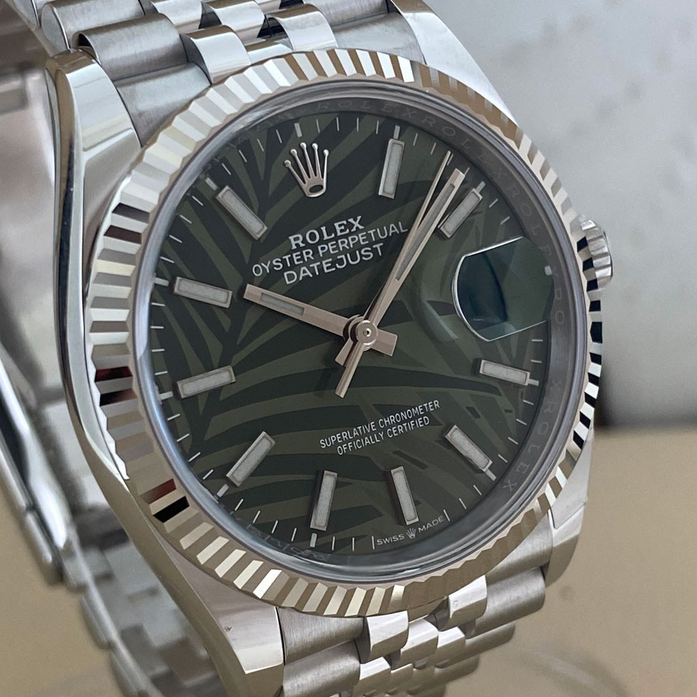 Rolex Datejust Olive Green Palm Motif  126234 6