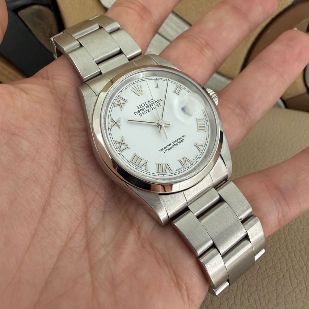 Rolex Datejust White Romans Dial 16200 10