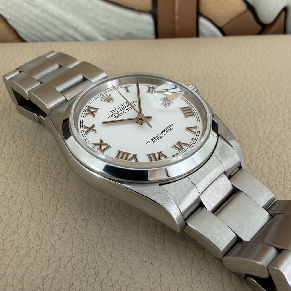 Rolex Datejust White Romans Dial 16200 13