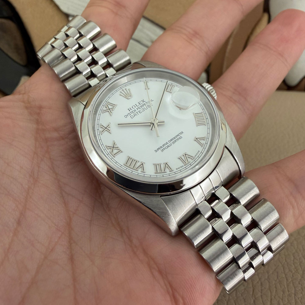Rolex Datejust White Romans Dial 16200 9