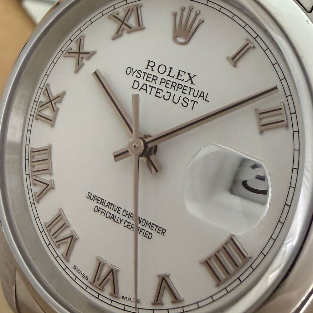 Rolex Datejust White Romans Dial 16200 4