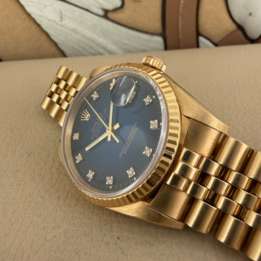 Rolex Datejust Blue Vignette Diamonds Dial 16238 13