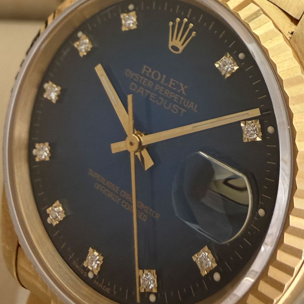 Rolex Datejust Blue Vignette Diamonds Dial 16238 4